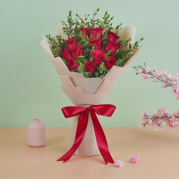 12 Red roses Korean Style