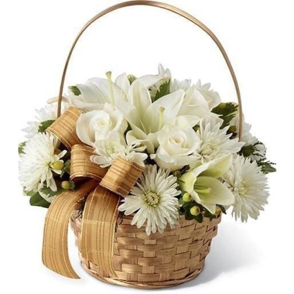 Snow Whites Basket Flowers_Basket